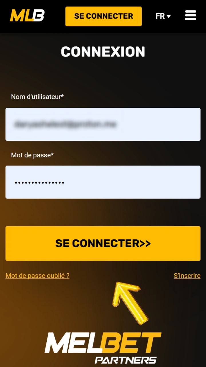 Connectez-vous à votre compte Melbet Partners pour suivre facilement vos revenus d'affiliation.