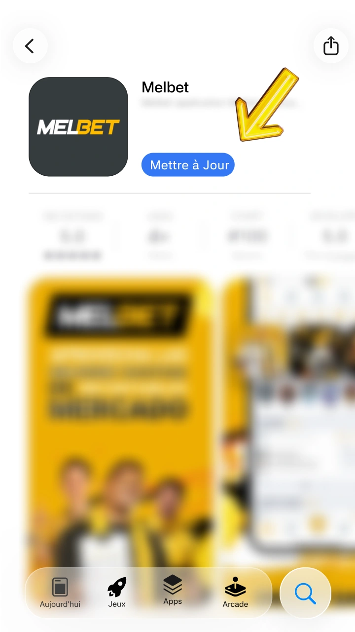 Mettez à jour votre application Melbet sur l'App Store pour profiter des dernières nouveautés.