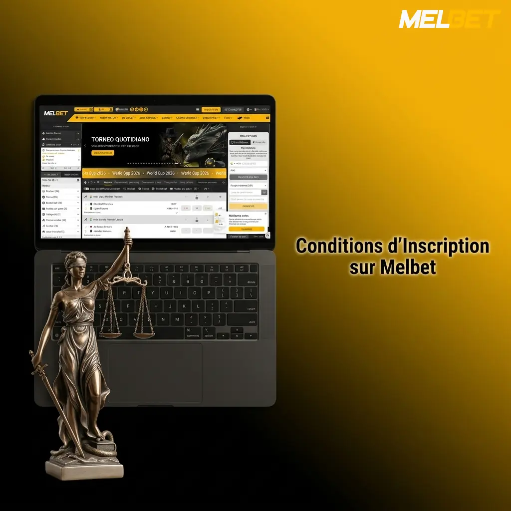 Conditions d'inscription Melbet : âge minimum 18 ans, compte unique, vérification KYC obligatoire avant retrait