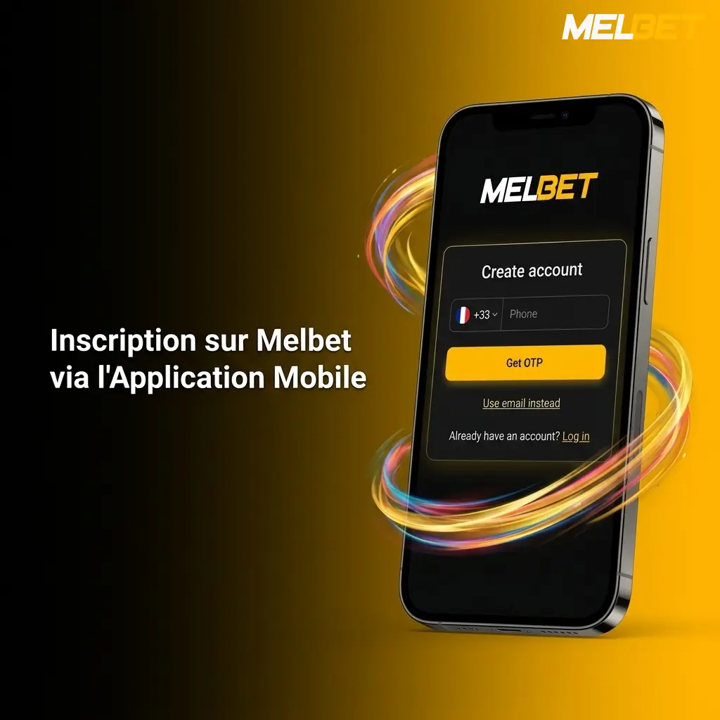 Inscription sur Melbet via l'application mobile iOS et Android pour créer un compte facilement depuis smartphone